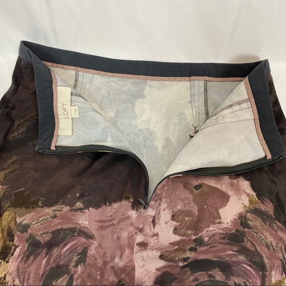 Ann Taylor Loft Brown Watercolor Print Skirt, sz 2 - Picture 6 of 6